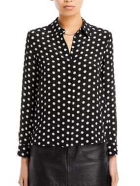 Alice and Olivia Willa 100% Silk Shirt size Medium